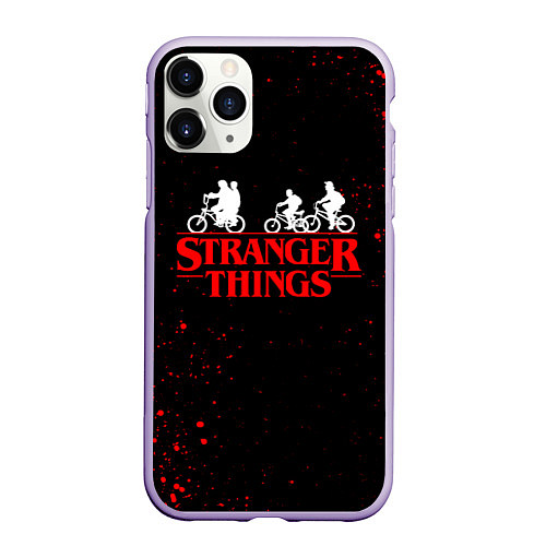 Чехол iPhone 11 Pro матовый STRANGER THINGS / 3D-Светло-сиреневый – фото 1