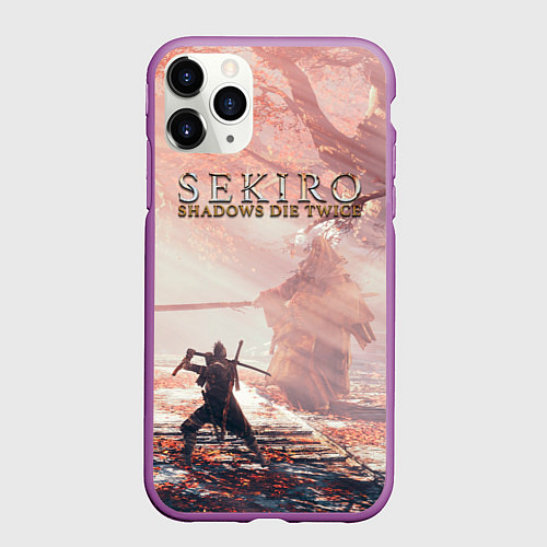 Чехол iPhone 11 Pro матовый Sekiro - Boss Fight / 3D-Фиолетовый – фото 1