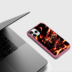 Чехол iPhone 11 Pro матовый KIMETSU NO YAIBA, цвет: 3D-малиновый — фото 2