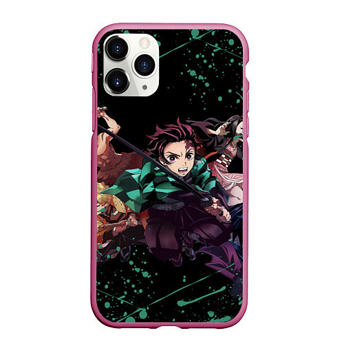 Чехол iPhone 11 Pro матовый KIMETSU NO YAIBA / 3D-Малиновый – фото 1