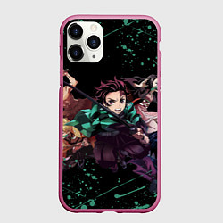 Чехол iPhone 11 Pro матовый KIMETSU NO YAIBA, цвет: 3D-малиновый