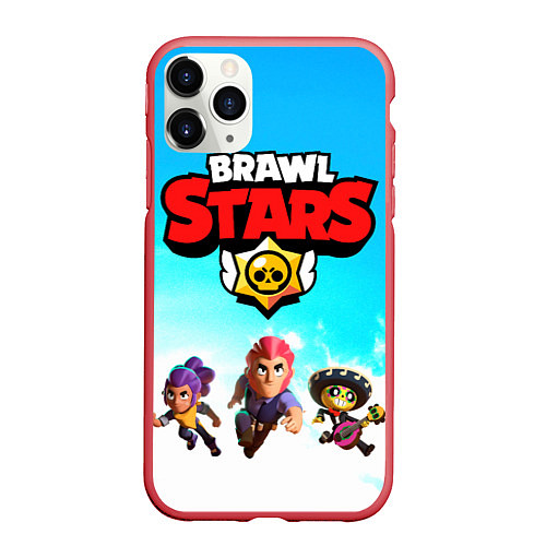 Чехол iPhone 11 Pro матовый Brawl stars / 3D-Красный – фото 1