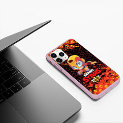 Чехол iPhone 11 Pro матовый BRAWL STARS MAX, цвет: 3D-розовый — фото 2