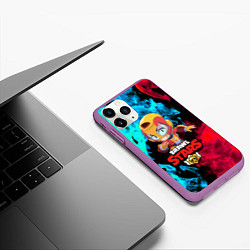 Чехол iPhone 11 Pro матовый BRAWL STARS MAX, цвет: 3D-фиолетовый — фото 2