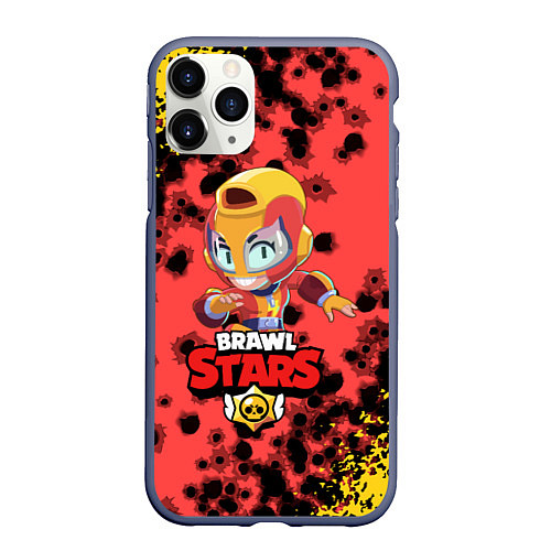 Чехол iPhone 11 Pro матовый BRAWL STARS MAX / 3D-Серый – фото 1