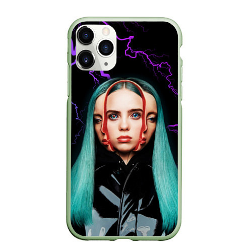 Чехол iPhone 11 Pro матовый BILLIE EILISH / 3D-Салатовый – фото 1