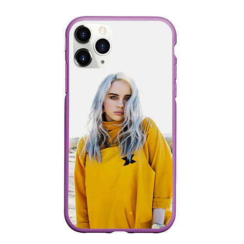 Чехол iPhone 11 Pro матовый BILLIE EILISH / 3D-Фиолетовый – фото 1