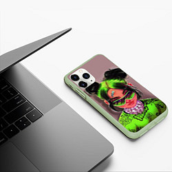 Чехол iPhone 11 Pro матовый BILLIE EILISH, цвет: 3D-салатовый — фото 2