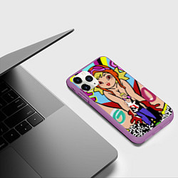 Чехол iPhone 11 Pro матовый GTO Онидзука графити, цвет: 3D-фиолетовый — фото 2