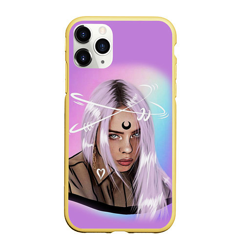 Чехол iPhone 11 Pro матовый BILLIE EILISH / 3D-Желтый – фото 1