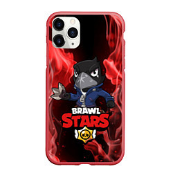 Чехол iPhone 11 Pro матовый Brawl Stars CROW, цвет: 3D-красный