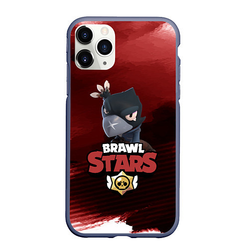 Чехол iPhone 11 Pro матовый BRAWL STARS CROW / 3D-Серый – фото 1