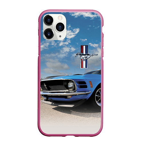 Чехол iPhone 11 Pro матовый Mustang / 3D-Малиновый – фото 1