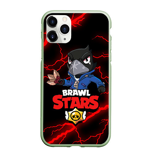 Чехол iPhone 11 Pro матовый BRAWL STARS CROW / 3D-Салатовый – фото 1