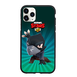 Чехол iPhone 11 Pro матовый Brawl Stars Crow, цвет: 3D-черный