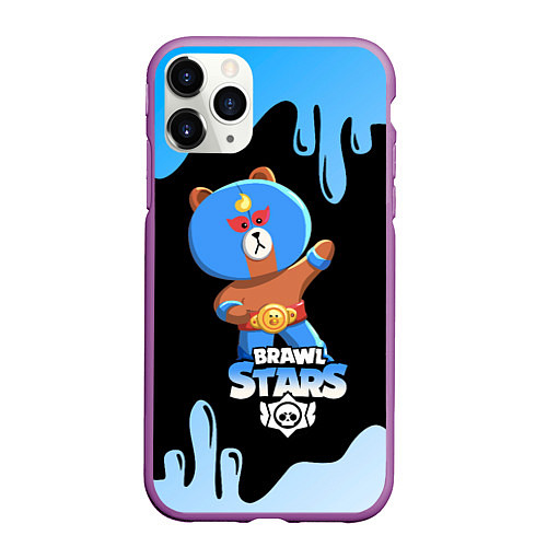 Чехол iPhone 11 Pro матовый BRAWL STARS EL BROWN / 3D-Фиолетовый – фото 1