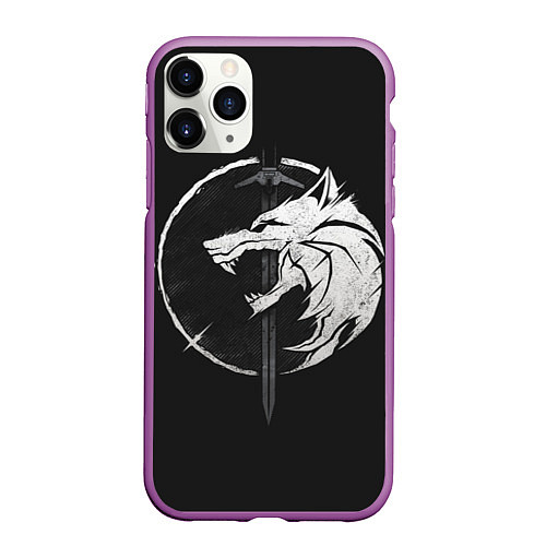 Чехол iPhone 11 Pro матовый The Witcher 3: Wild Hunt / 3D-Фиолетовый – фото 1