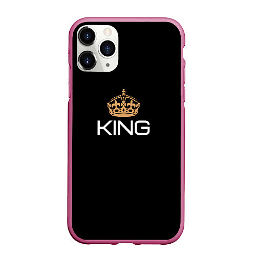 Чехол iPhone 11 Pro матовый Король / 3D-Малиновый – фото 1