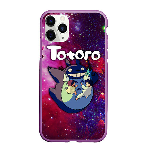 Чехол iPhone 11 Pro матовый Totoro / 3D-Фиолетовый – фото 1