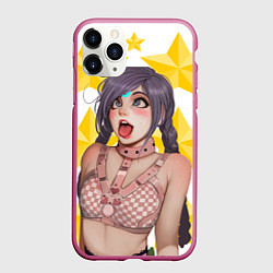 Чехол iPhone 11 Pro матовый Aheago, цвет: 3D-малиновый