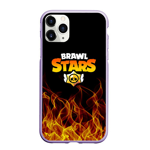 Чехол iPhone 11 Pro матовый BRAWL STARS / 3D-Светло-сиреневый – фото 1