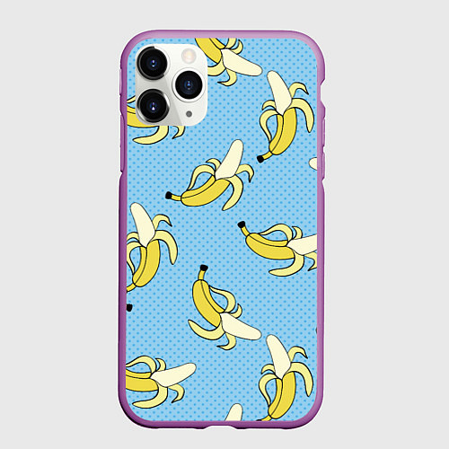 Чехол iPhone 11 Pro матовый Banana art / 3D-Фиолетовый – фото 1