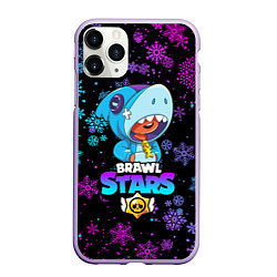 Чехол iPhone 11 Pro матовый BRAWL STARS LEON НОВОГОДНИЙ