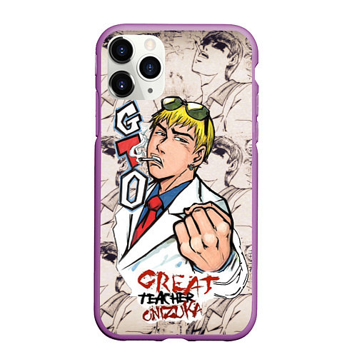 Чехол iPhone 11 Pro матовый GTO Онидзука / 3D-Фиолетовый – фото 1