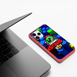 Чехол iPhone 11 Pro матовый BRAWL STARS SPIKE, цвет: 3D-красный — фото 2