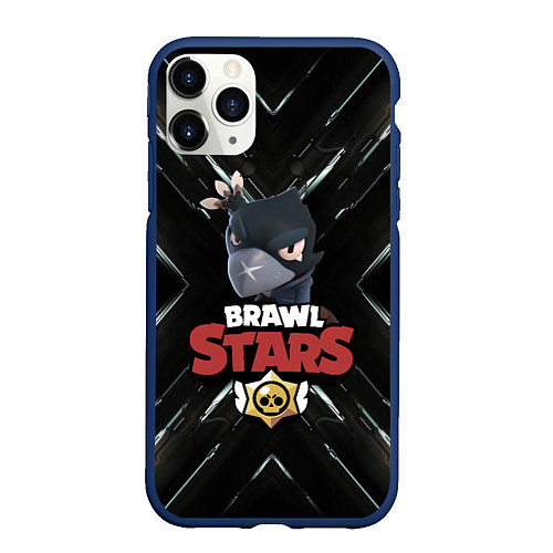 Чехол iPhone 11 Pro матовый BRAWL STARS CROW / 3D-Тёмно-синий – фото 1