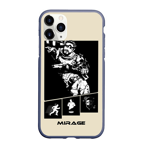 Чехол iPhone 11 Pro матовый Apex Legends Mirage / 3D-Серый – фото 1