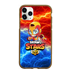 Чехол iPhone 11 Pro матовый BRAWL STARS MAX, цвет: 3D-коричневый