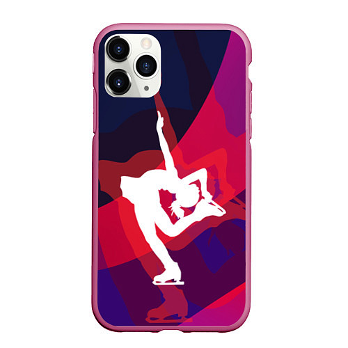 Чехол iPhone 11 Pro матовый Фигурное катание / 3D-Малиновый – фото 1