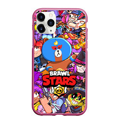 Чехол iPhone 11 Pro матовый BRAWL STARS EL BROWN, цвет: 3D-малиновый