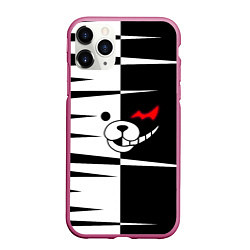 Чехол iPhone 11 Pro матовый Monokuma, цвет: 3D-малиновый