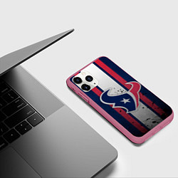 Чехол iPhone 11 Pro матовый Хьюстон Тексанс, цвет: 3D-малиновый — фото 2