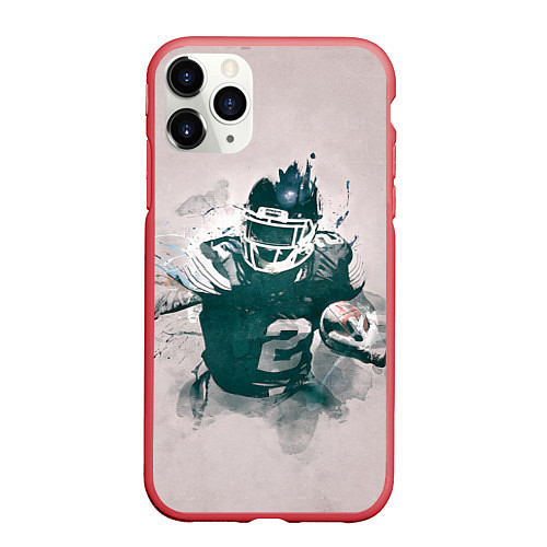 Чехол iPhone 11 Pro матовый Player number 2 / 3D-Красный – фото 1