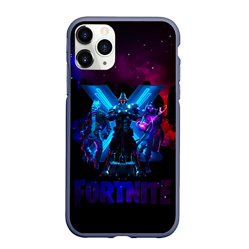 Чехол iPhone 11 Pro матовый FORTNITE / 3D-Серый – фото 1