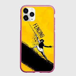 Чехол iPhone 11 Pro матовый Fencing, цвет: 3D-малиновый