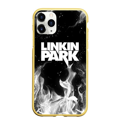 Чехол iPhone 11 Pro матовый LINKIN PARK / 3D-Желтый – фото 1