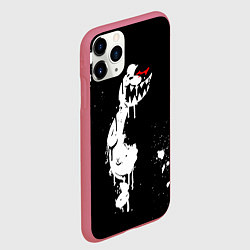 Чехол iPhone 11 Pro матовый Monokuma paint, цвет: 3D-малиновый — фото 2