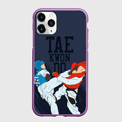 Чехол iPhone 11 Pro матовый Taekwondo, цвет: 3D-фиолетовый
