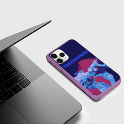 Чехол iPhone 11 Pro матовый Taekwondo, цвет: 3D-фиолетовый — фото 2
