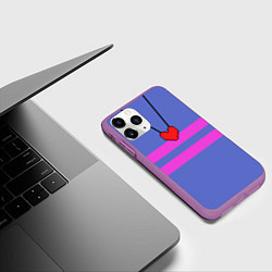 Чехол iPhone 11 Pro матовый UNDERTALE FRISK ФРИСК, цвет: 3D-фиолетовый — фото 2