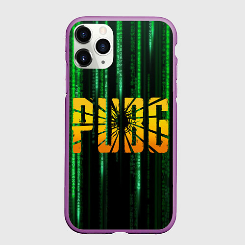 Чехол iPhone 11 Pro матовый PUBG - Королевская битва / 3D-Фиолетовый – фото 1