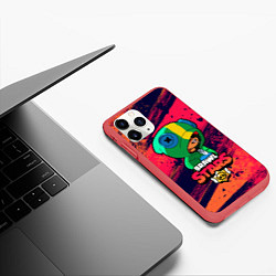 Чехол iPhone 11 Pro матовый Brawl Stars LEON, цвет: 3D-красный — фото 2