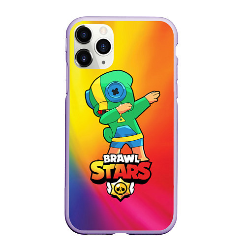 Чехол iPhone 11 Pro матовый Brawl Stars Leon, Dab / 3D-Светло-сиреневый – фото 1