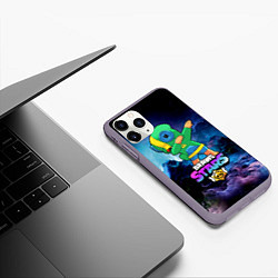 Чехол iPhone 11 Pro матовый Brawl Stars Leon, Dab, цвет: 3D-серый — фото 2