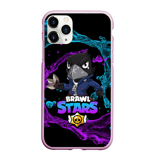 Чехол iPhone 11 Pro матовый Brawl Stars CROW / 3D-Розовый – фото 1