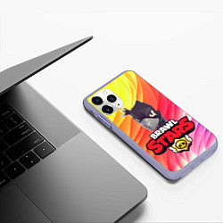 Чехол iPhone 11 Pro матовый Brawl Stars - Crow, цвет: 3D-светло-сиреневый — фото 2